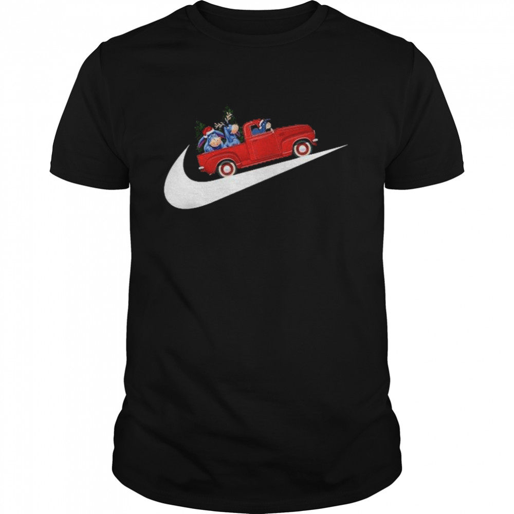 Eeyore Riding Red Car With Christmas Tree On Cars Nike T-Shirt