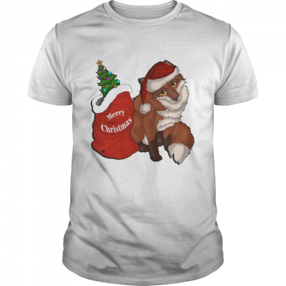 Fox Is Coming To Town Santa Animated Art Christmas shirt