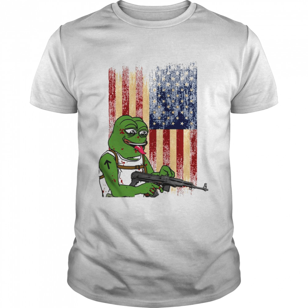 Frog Holding Gun Cowboy Frog Frog And Gun América Frog shirt