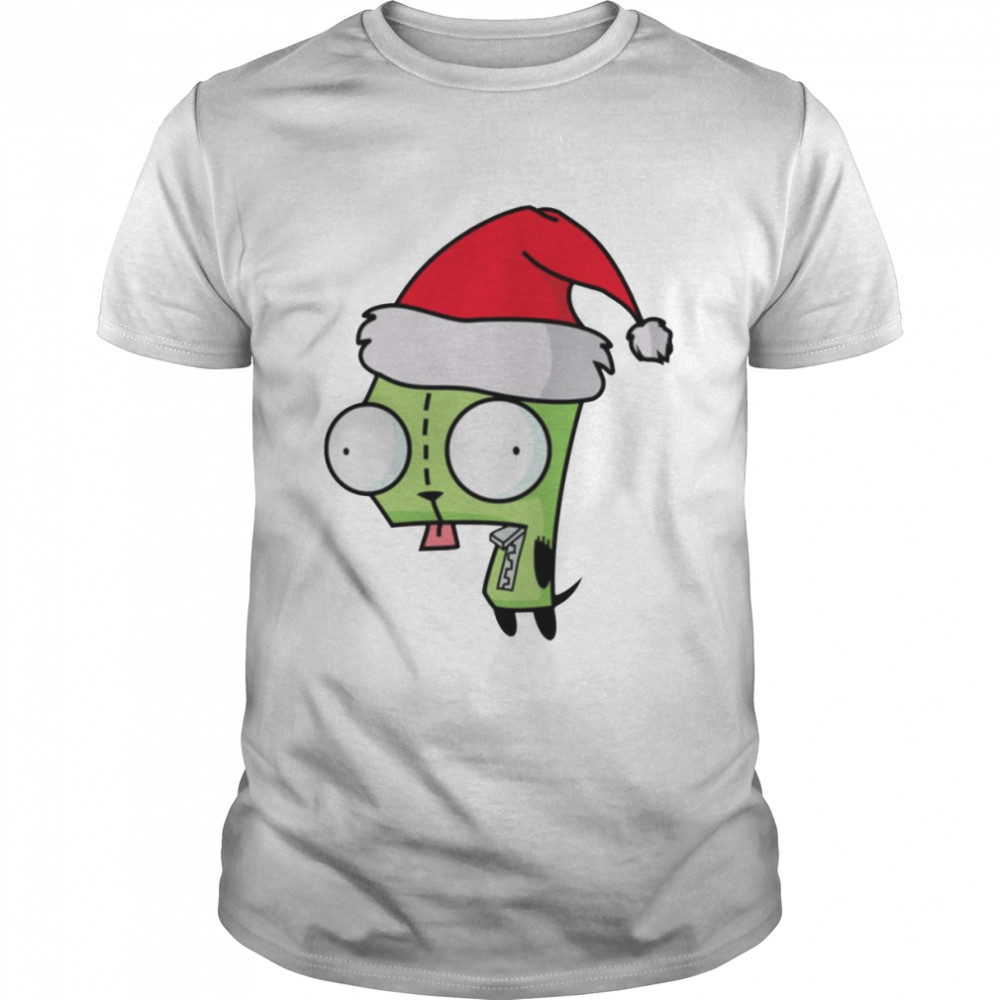 Gir Green Invader Zim Christmas Santa shirt