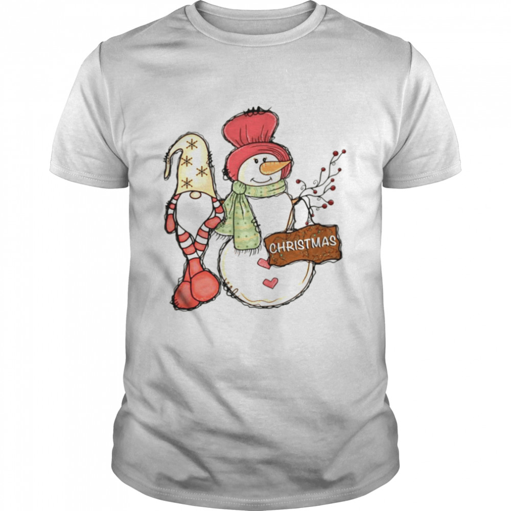 Hello Winter Snowman With Gnome shirt