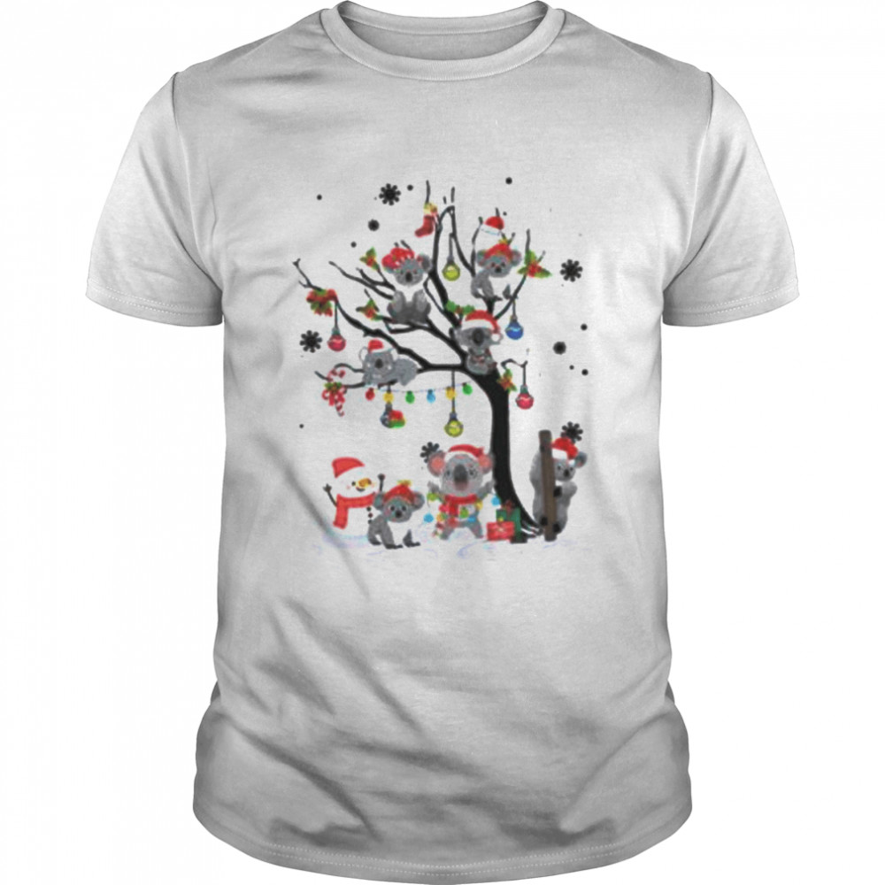 Koala Santa Elf Snowman Tree Funny Pajama Christmas shirt