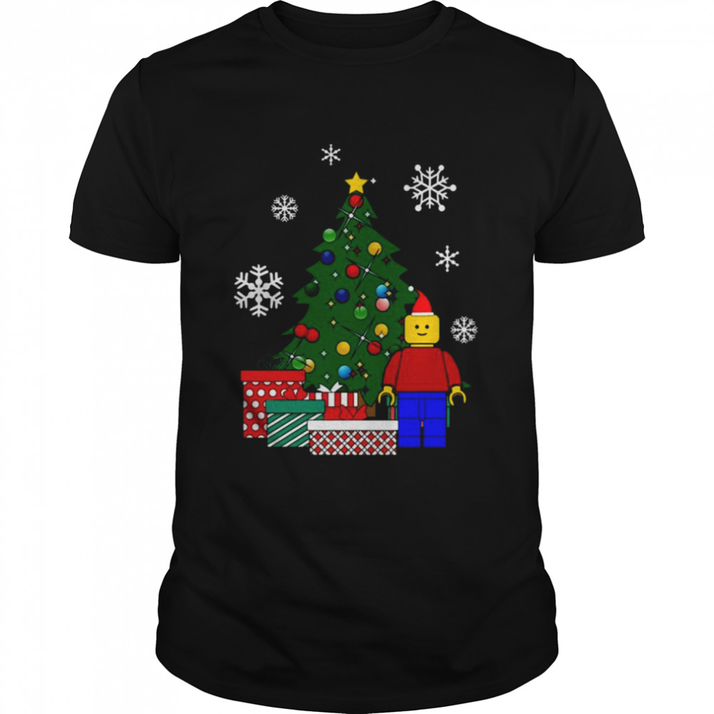 Lego Man Around The Christmas Tree Baseball shirt