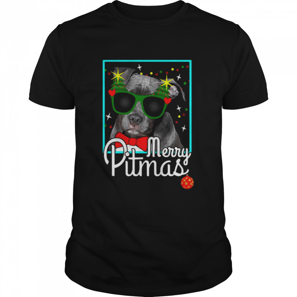 Pitbull Funny Pit Bull Dog Christmas shirt