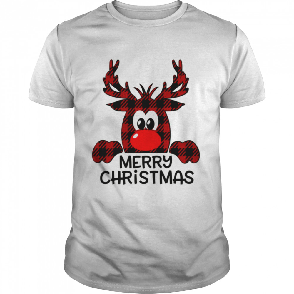 Reindeerbuffalo Plaid Merry Christmas shirt