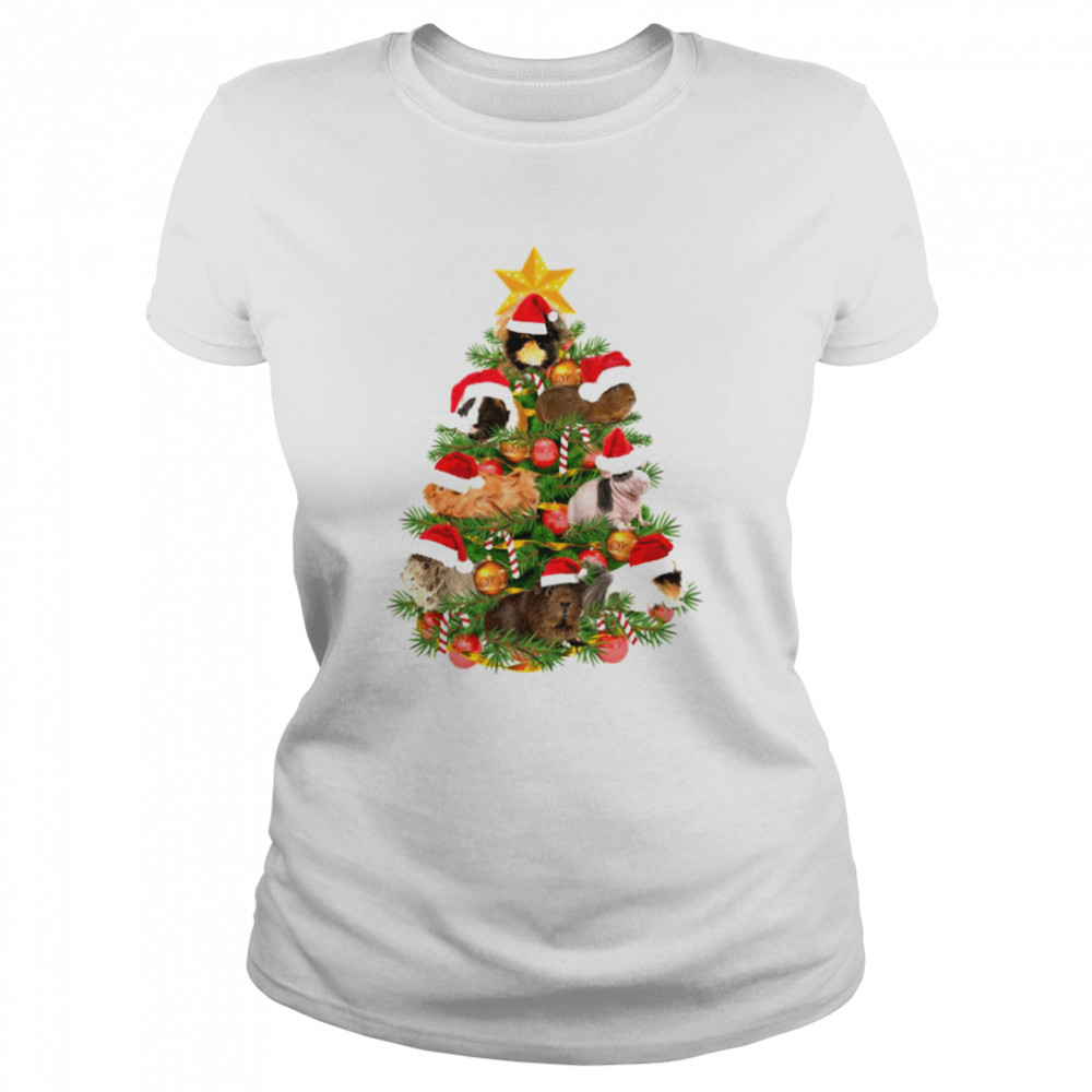 Weird Holiday Merry Cavy Christmas Tree Guinea Pig shirt Classic Women's T-shirt