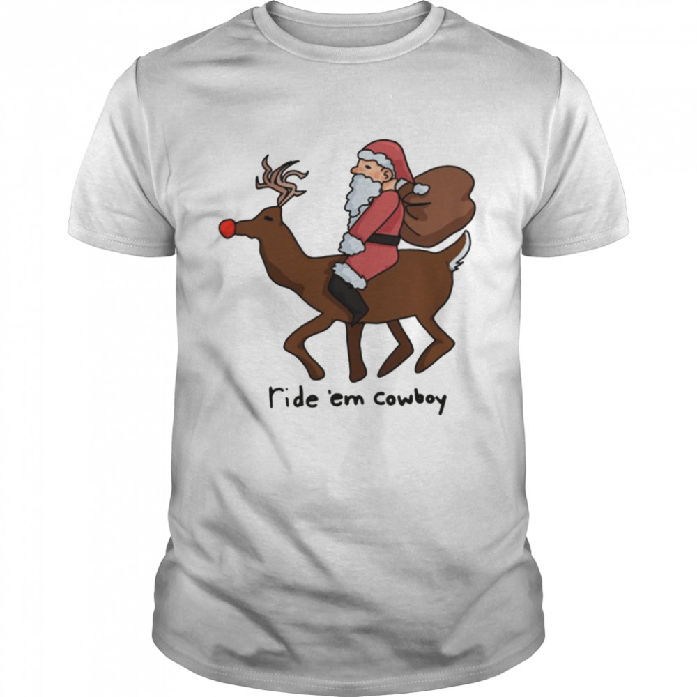 Yeehaw Santa & Reindeer Graphic Xmas shirt