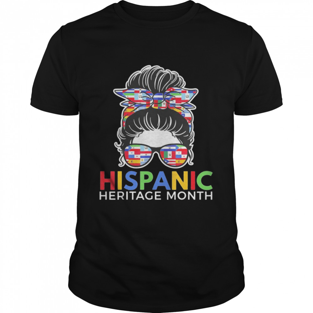 National Hispanic Heritage Month Latina Messy Bun T-Shirt