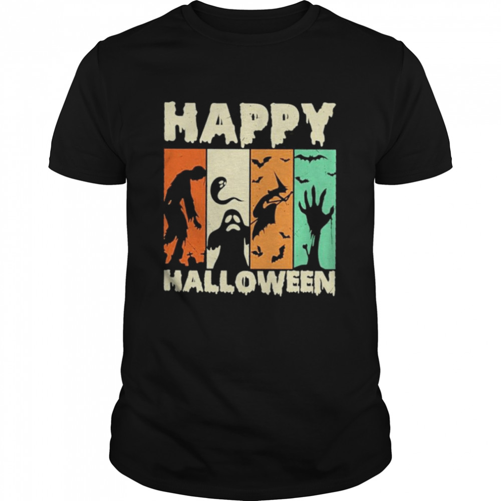 Zombie Ghost Bat Happy Halloween Trending Shirt
