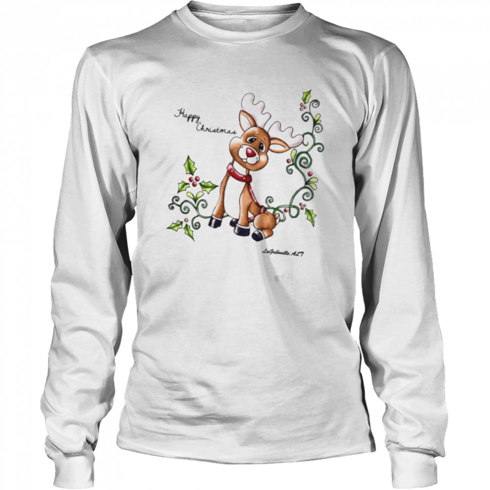 Aesthetic Design Reindeer Design Christmas shirt Long Sleeved T-shirt