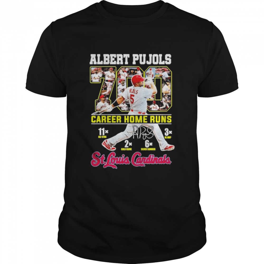 Albert Pujols 700 Career Home Runs St Louis Cardinals signature shirt