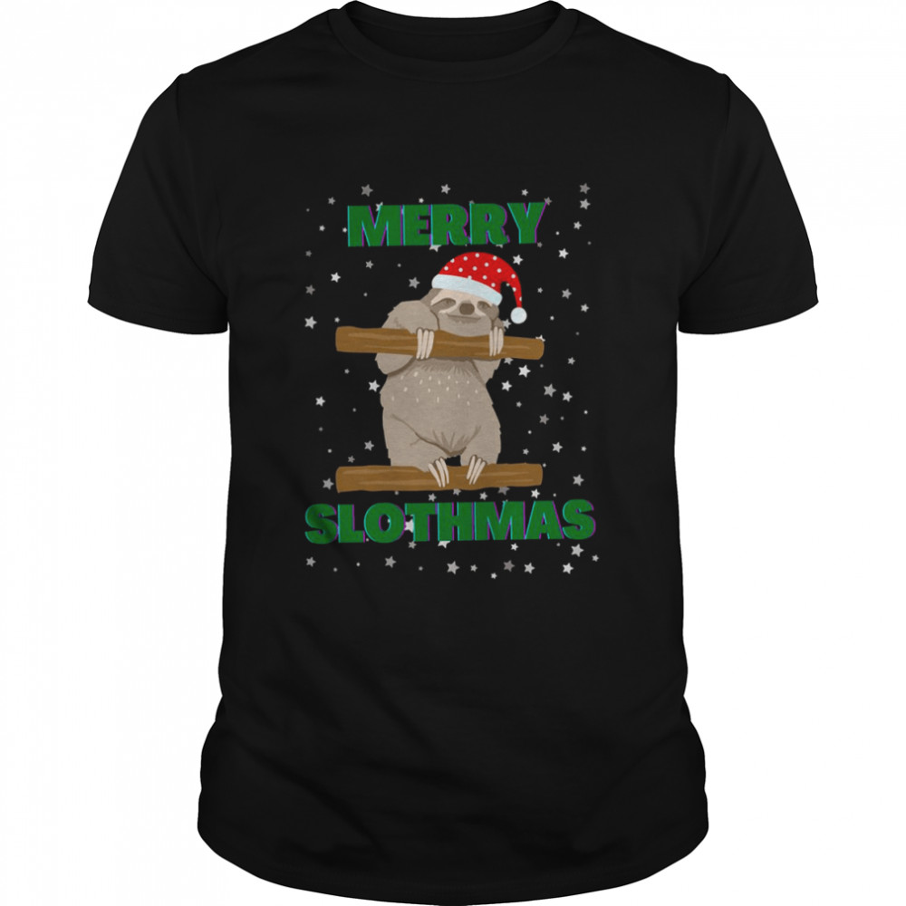 Animated Sloth Art Merry Slothmas shirt