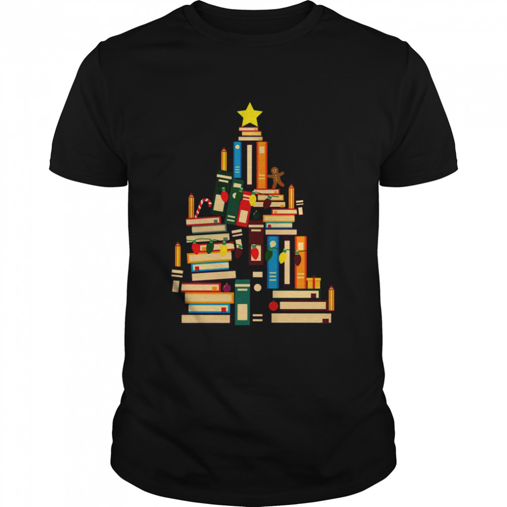 Book Tree Christmas Light shirt