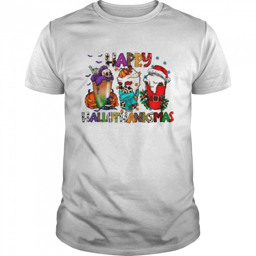 Happy Hallothanksmas Fall Coffee Happy Halloween 2022 T-Shirt