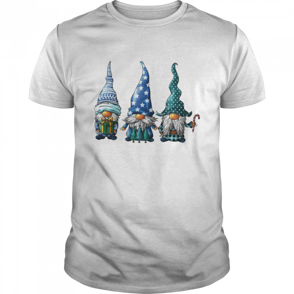 Pilgrim Gnomes Blue Gnomes Design Christmas shirt Classic Men's T-shirt