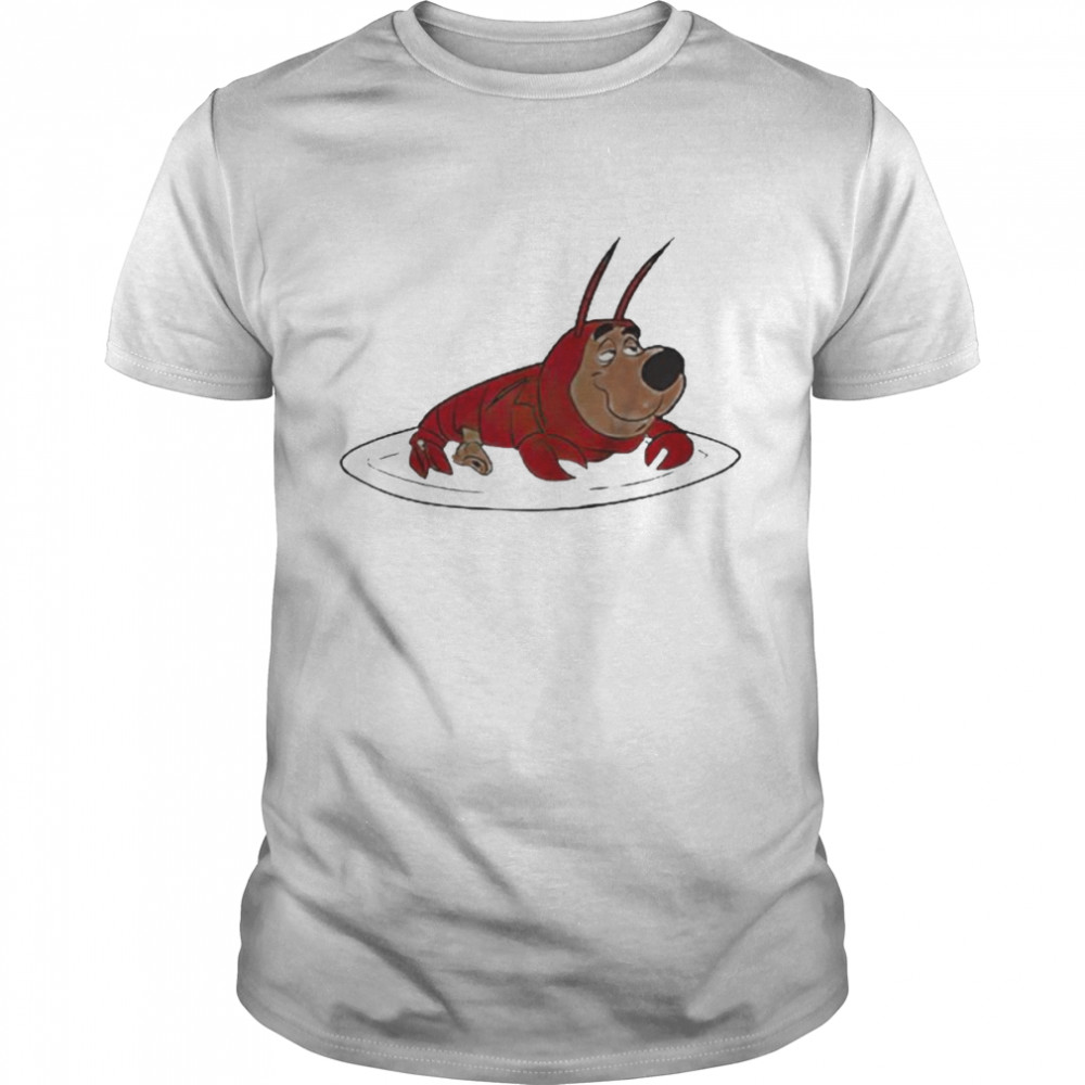 Scrappy doo dressed as a lobster shirt