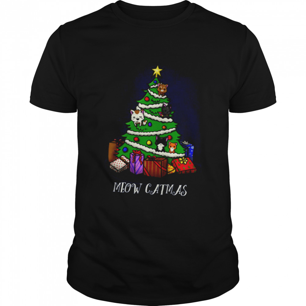 Watch You Christmas Tree Meowy Catmas shirt