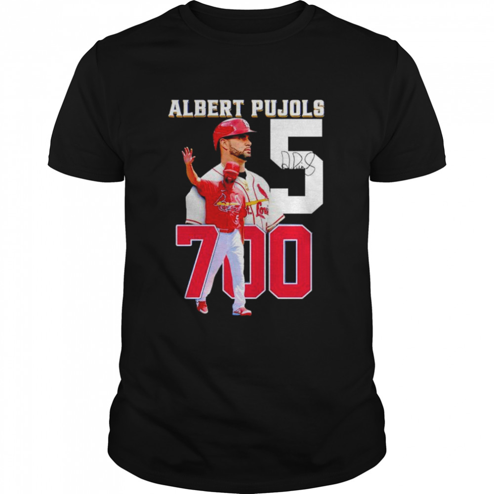 5 Albert Pujols 700 signature shirt