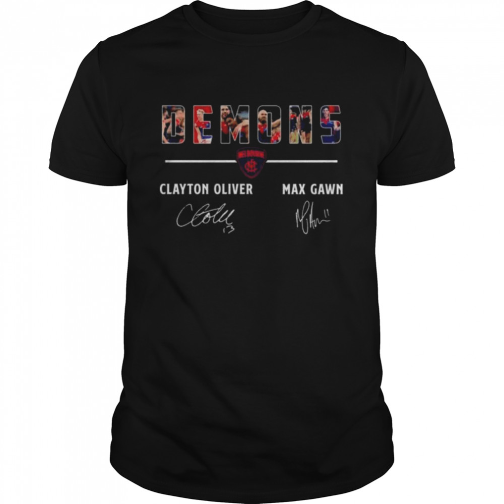 Melbourne Football Club Clayton Oliver Max Gawn signatures shirt