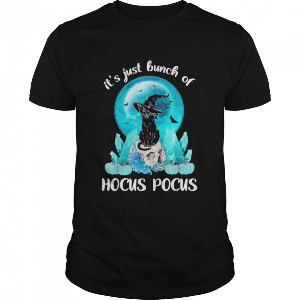 Vintage Halloween Black Cat It’s Just A Bunch Of Hocus Pocus Halloween 2022 T-Shirt