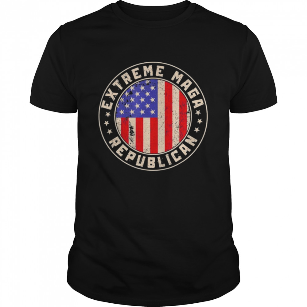 Extreme Maga Republican US Flag Ultra Maga Vintage Worn T-Shirt