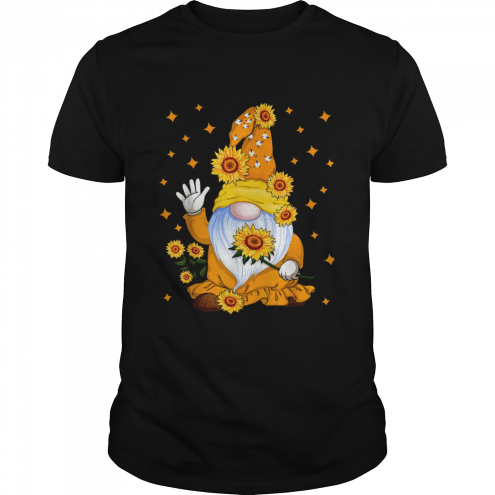 Gnome With Sunflower Floral Fall Autumn shirt