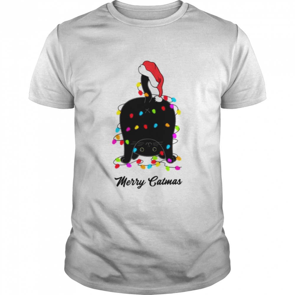 Naughty Cat With Hat Design Christmas shirt