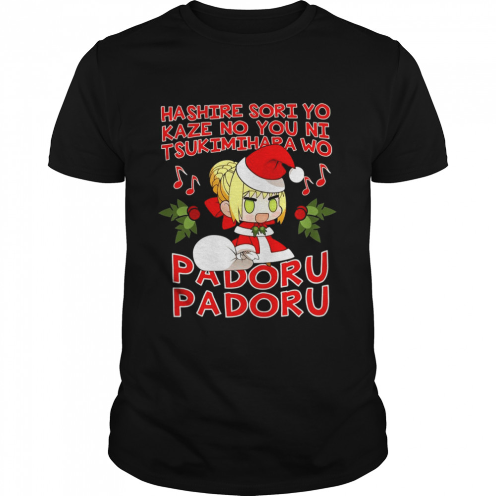 Padoru Padoru Red Text Design shirt