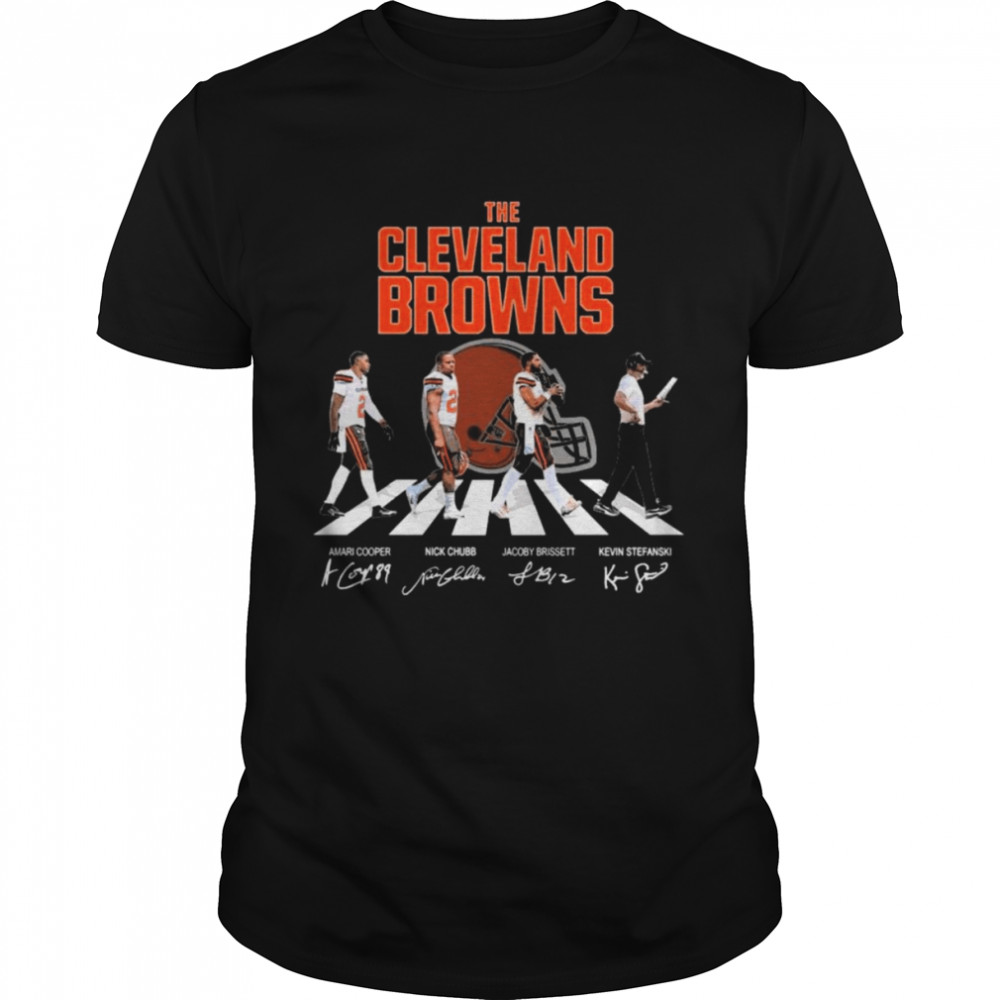The Cleveland Browns Amari Cooper Nick Chubb Jacoby Brissett Kevin Stefanski abbey road signatures shirt