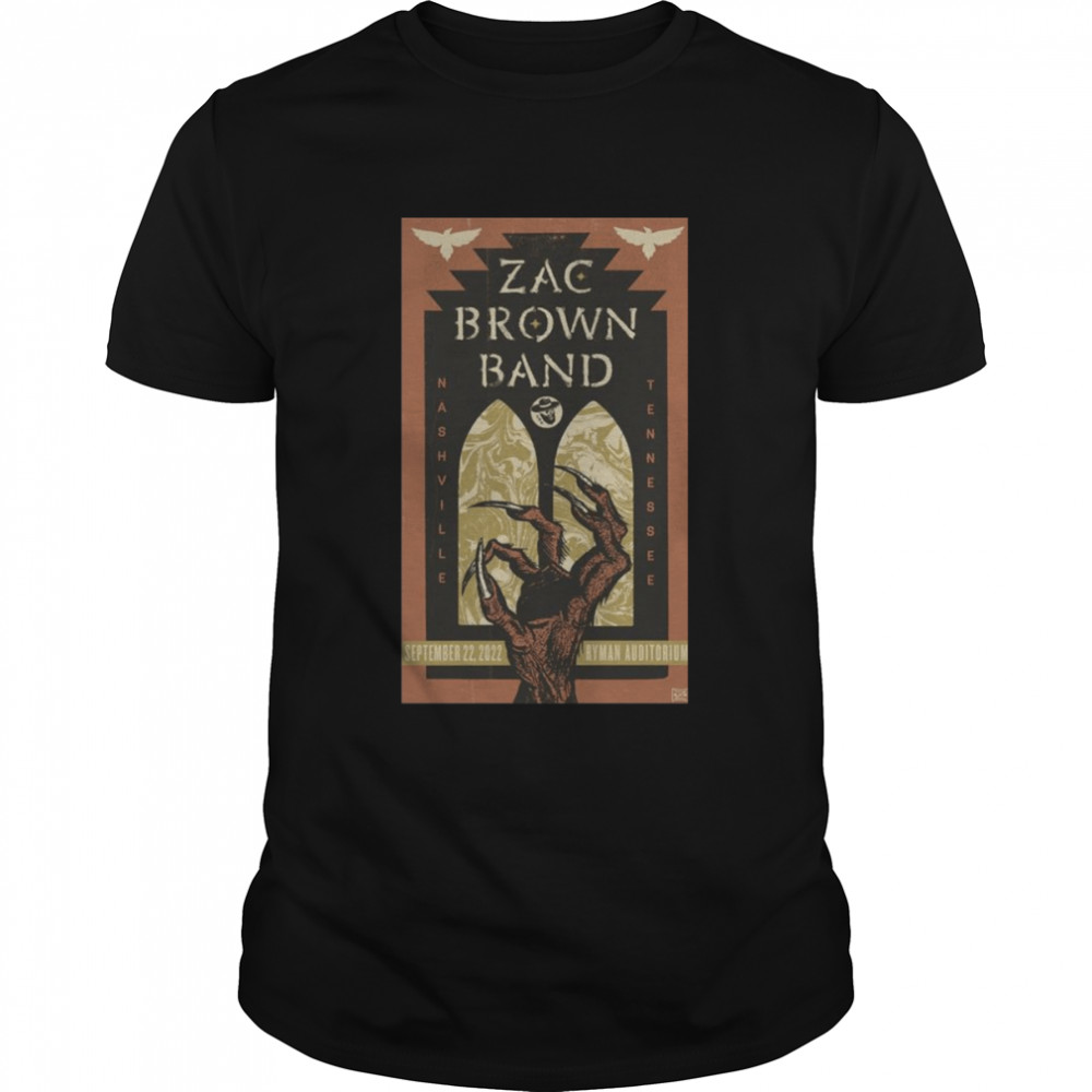 Zac Brown Band Nashville Tennessee September 22 2022 Ryman Auditorium shirt