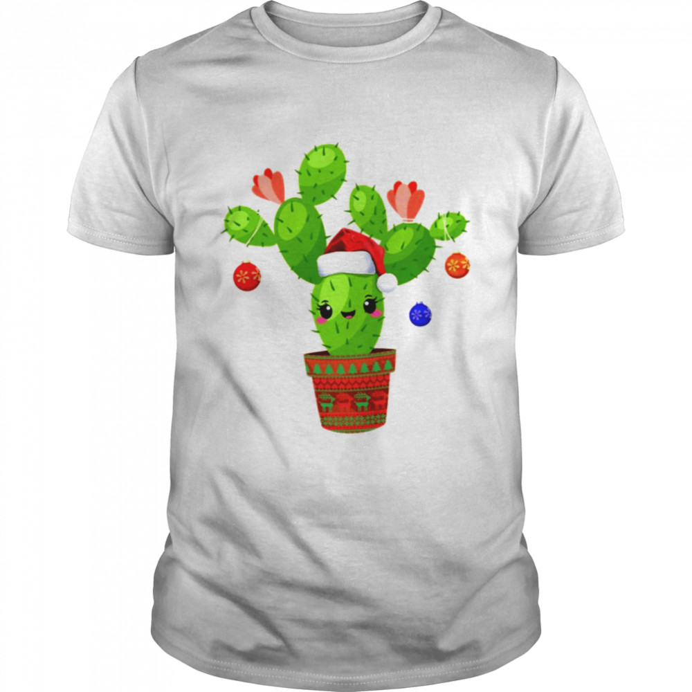 Cactus Christmas Tree Santa Xmas Succulent Plant Lovers shirt