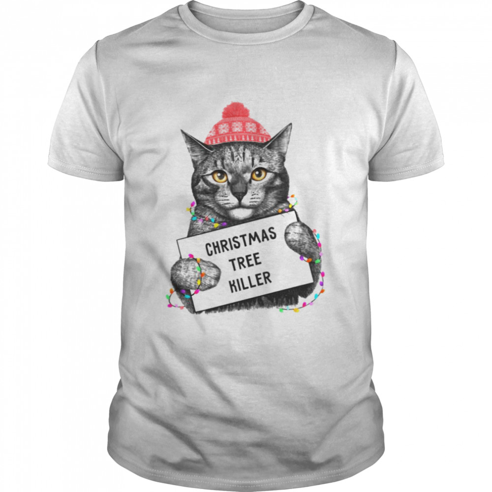 Cat In Prison Christmas Tree Killer shirt
