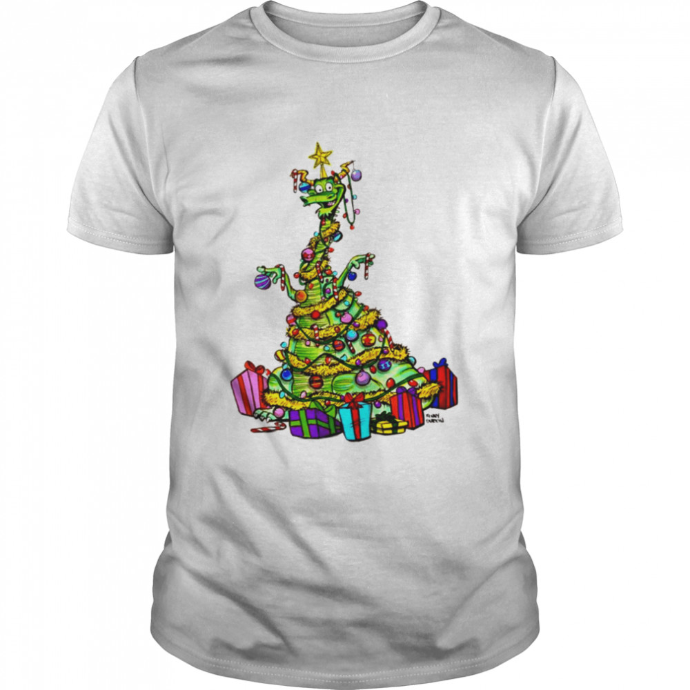 Dragon Wearing Star Hat Christmas Tree Dragon shirt