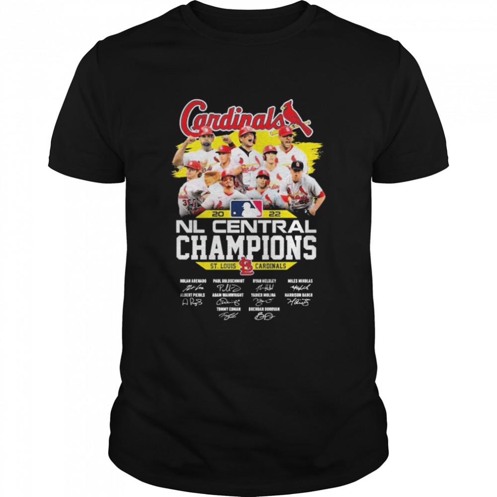 St Louis Cardinals team MLB 2022 NL Central Champions signatures shirt