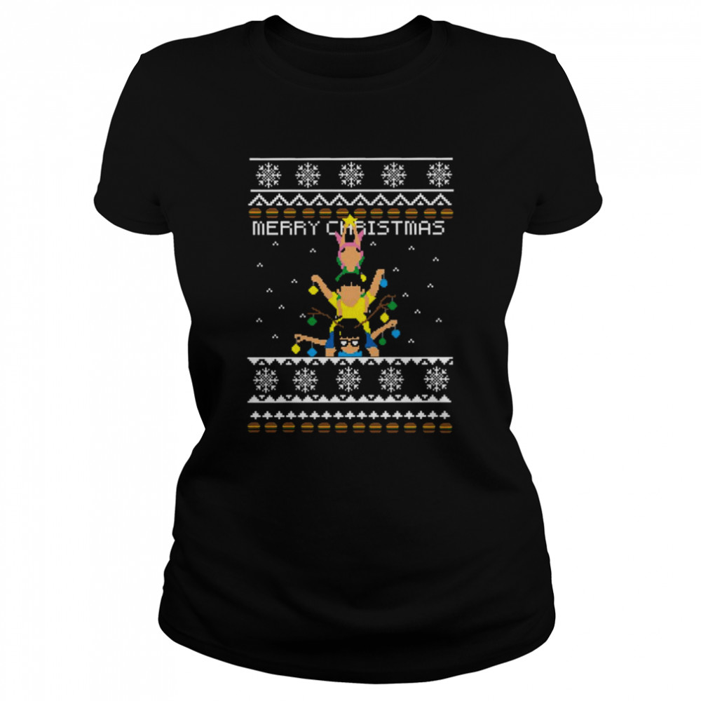 Belcher Christmas Bob’s Burger Knit Pattern shirt Classic Women's T-shirt