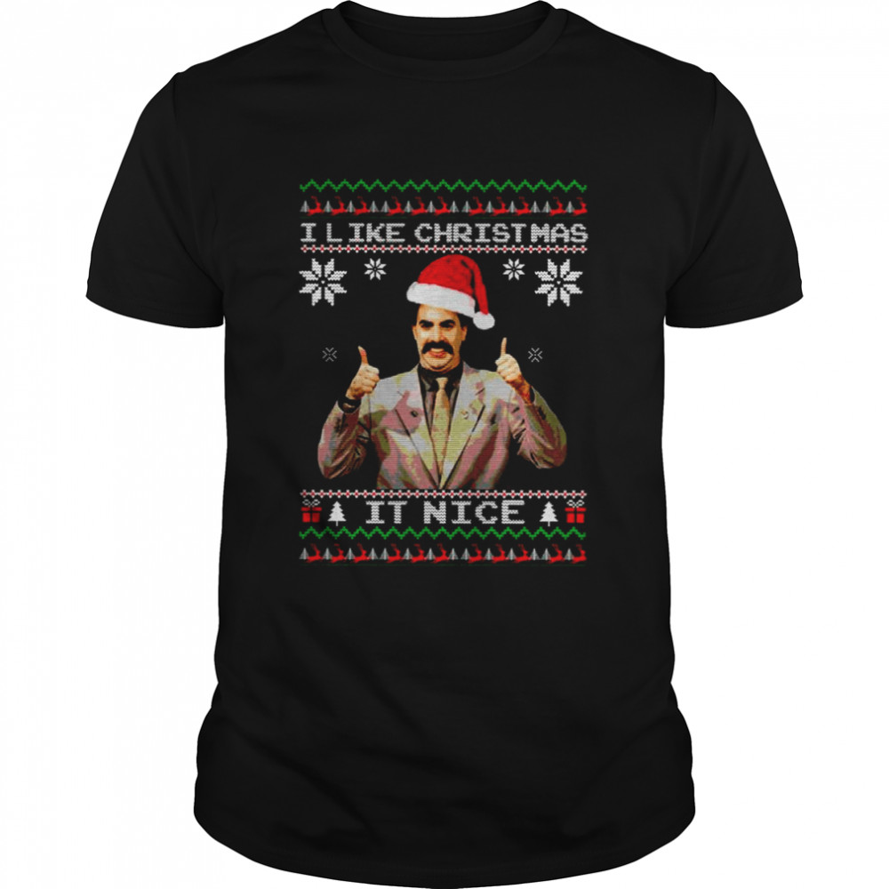 Borat Funny Christmas It Nice Knit Pattern shirt Classic Men's T-shirt