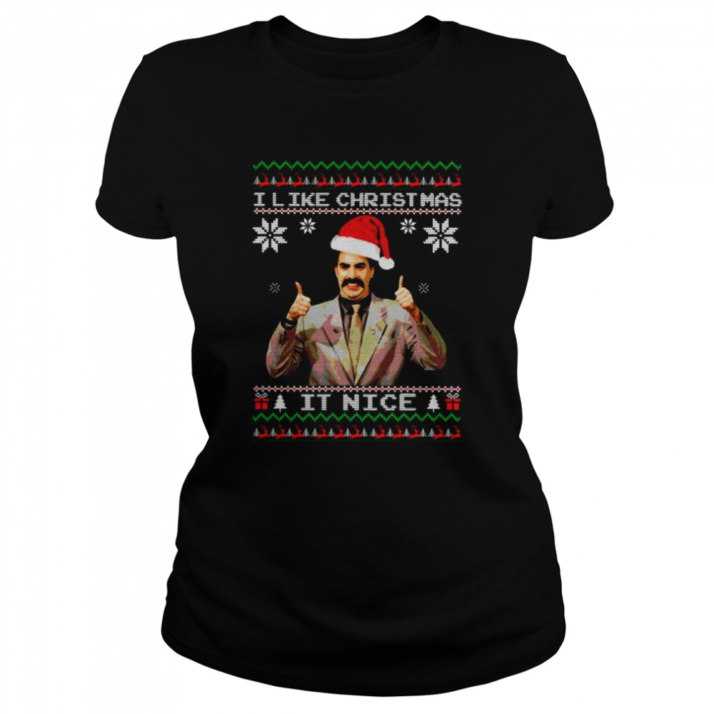 Borat Funny Christmas It Nice Knit Pattern shirt Classic Women's T-shirt