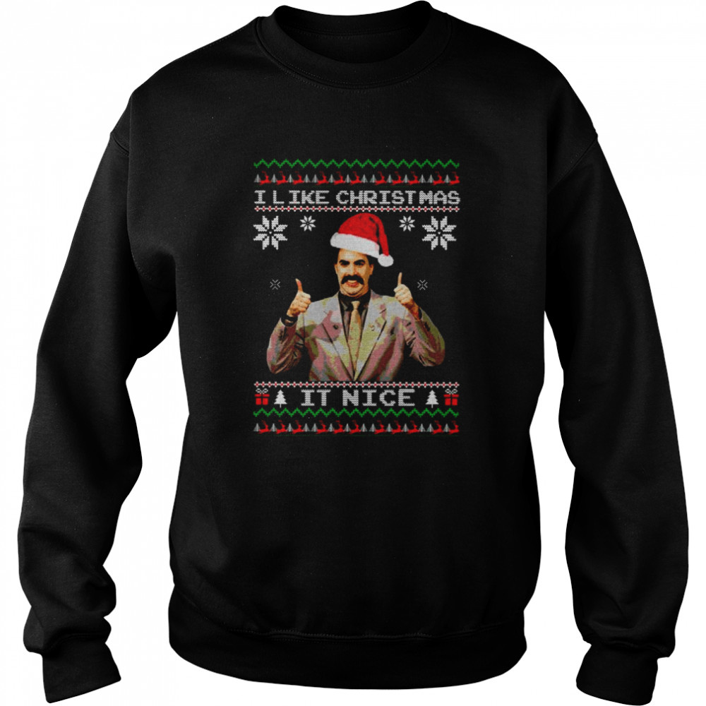 Borat Funny Christmas It Nice Knit Pattern shirt Unisex Sweatshirt
