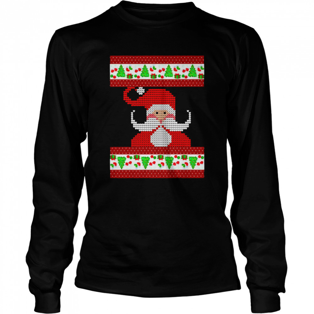 Chibi Santa Knit Pattern Christmas shirt Long Sleeved T-shirt