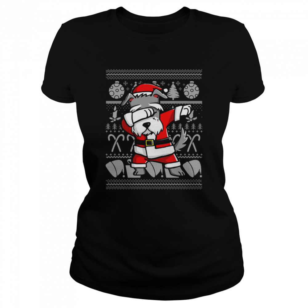 Dabbing Schnauzer Christmas Graphic shirt Classic Women's T-shirt