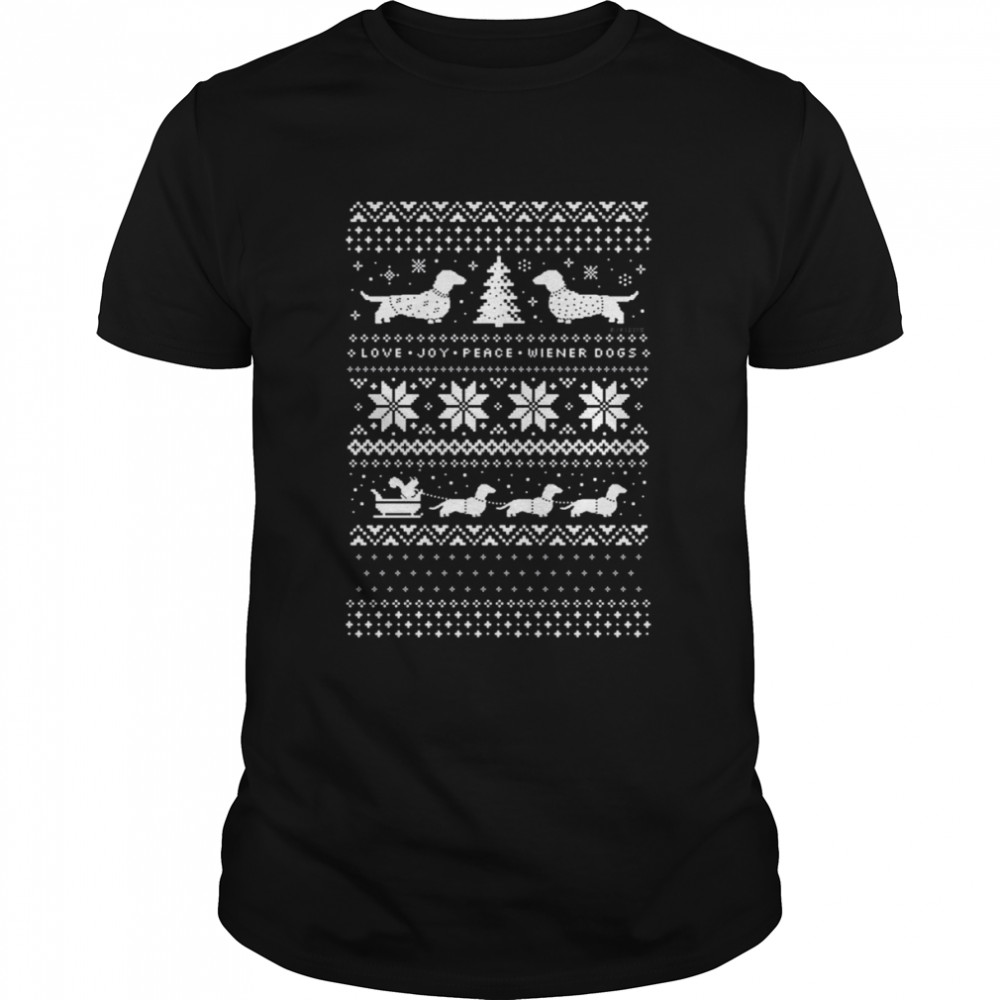 Dachshunds Christmas Pattern Dog Lover shirt Classic Men's T-shirt