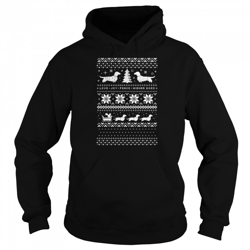 Dachshunds Christmas Pattern Dog Lover shirt Unisex Hoodie