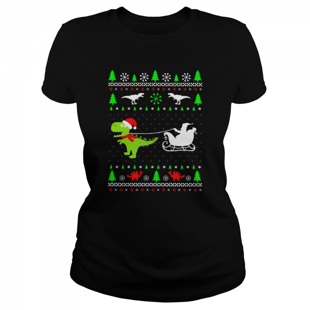 Dinosaur Being A Reindeer Trex Dino shirt Classic Women's T-shirt