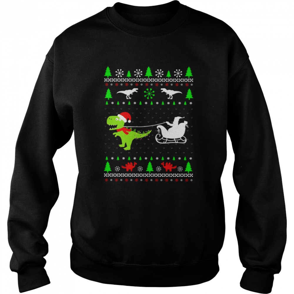 Dinosaur Being A Reindeer Trex Dino shirt Unisex Sweatshirt