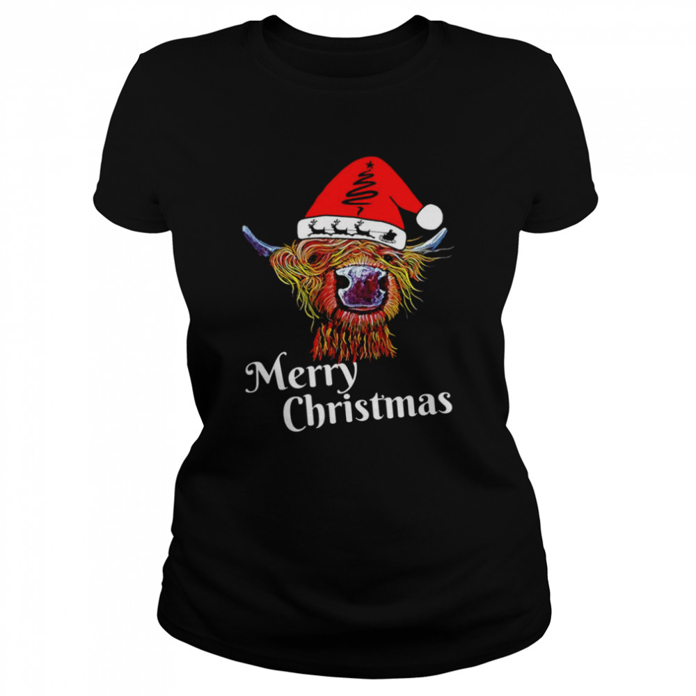 Fanart Christmas Highland Cow shirt Classic Women's T-shirt