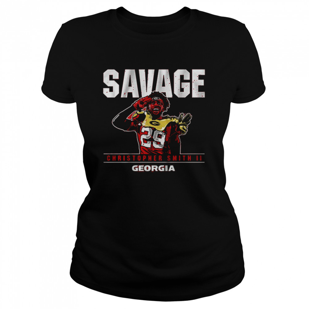 Georgia Bulldogs Football Christopher Smith II Savage  Classic Women's T-shirt