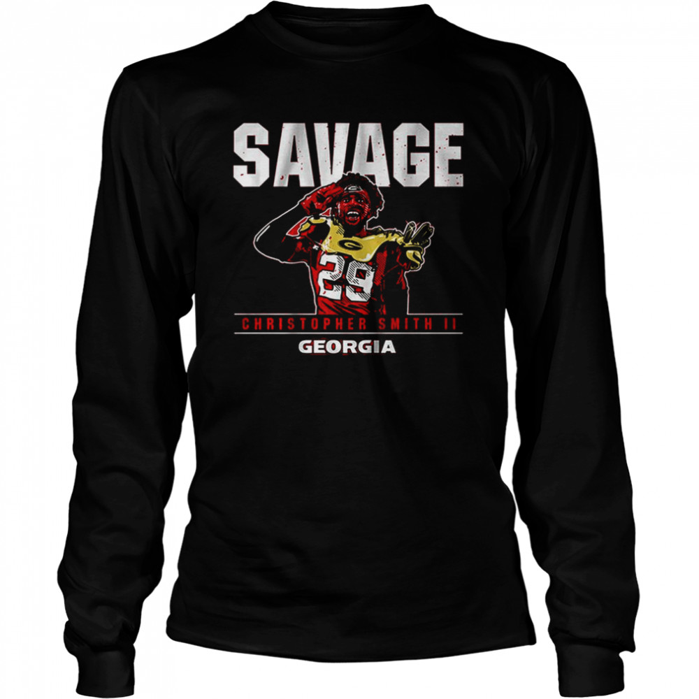 Georgia Bulldogs Football Christopher Smith II Savage  Long Sleeved T-shirt
