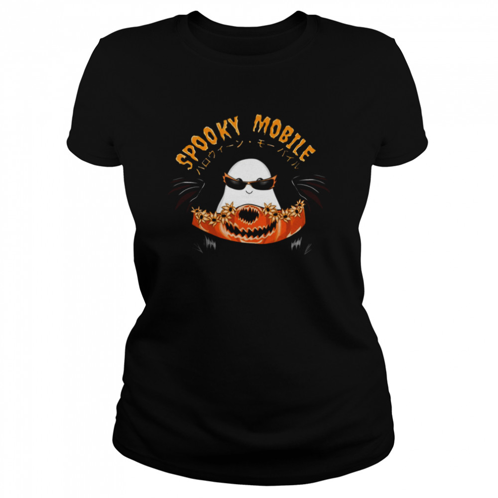 Halloween Costume Vintage Floral Ghost Pumpkin shirt Classic Women's T-shirt