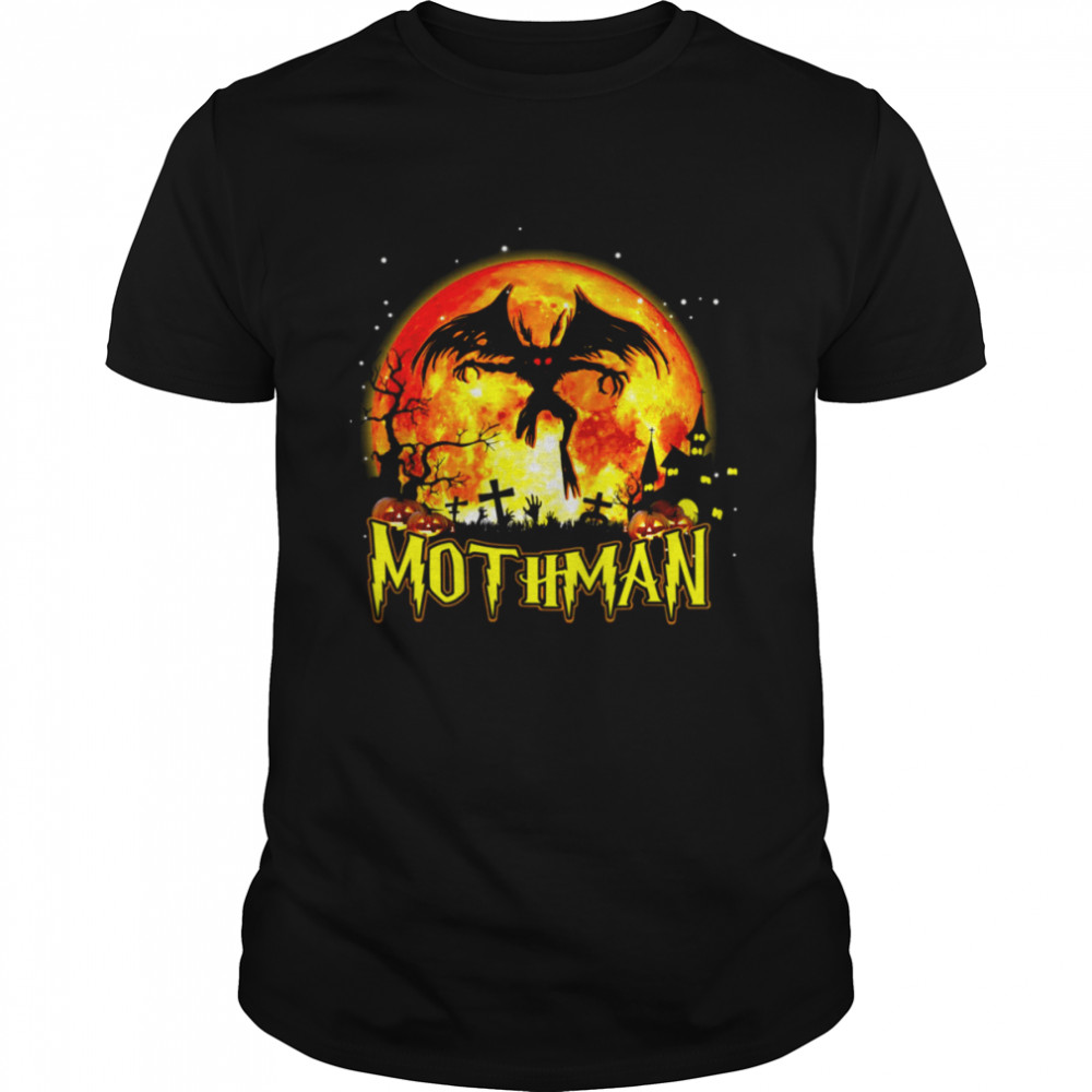 Halloween Mothman In Scary Blood Moon Forest Costume shirt