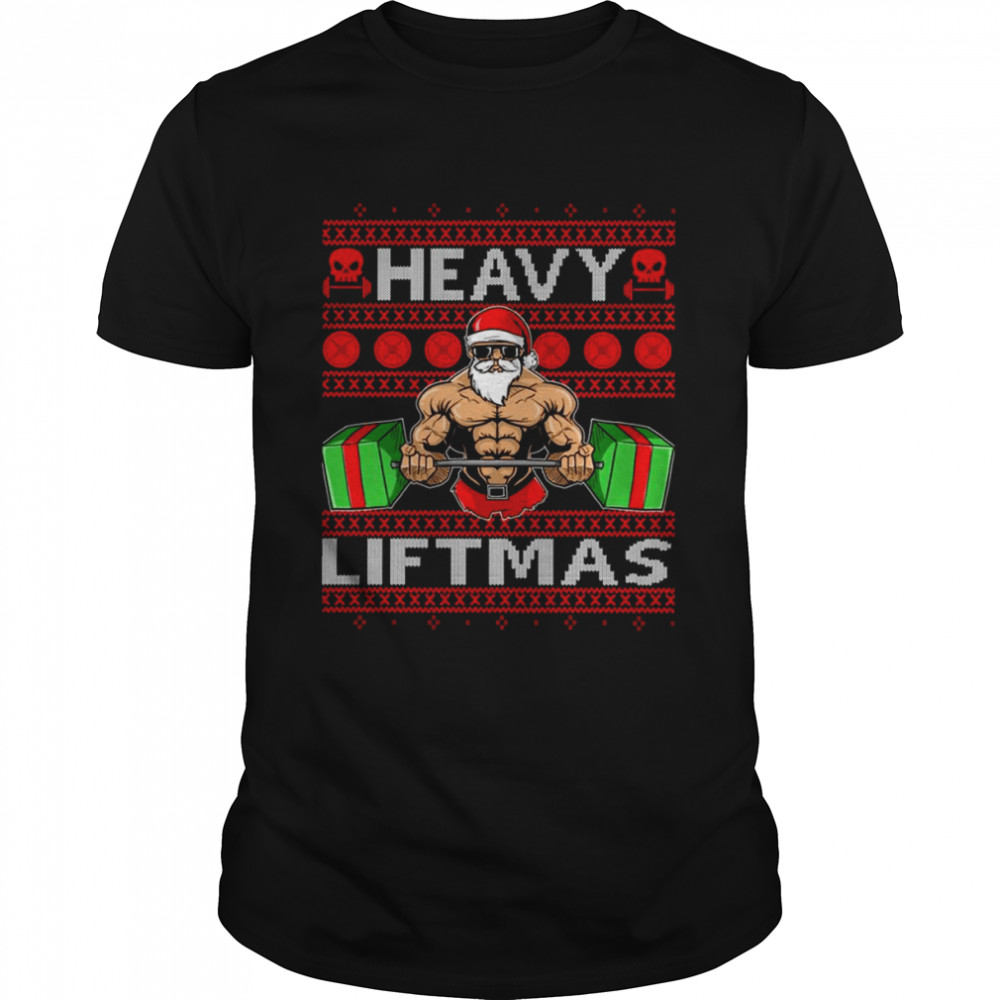 Heavy Liftmas Gym Design Knit Pattern shirt